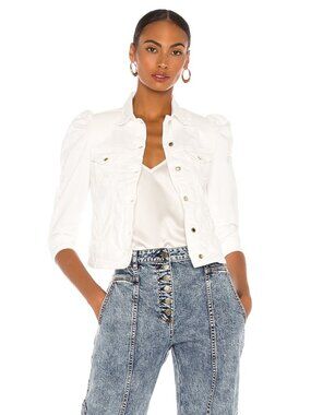 Retrofête Ada Denim Jacket Vintage White XS $348